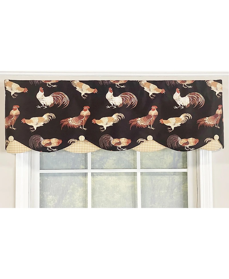 Cockadoodle Petticoat 3" Rod Pocket Window Valance 50" x 15" Black by Rlf Home