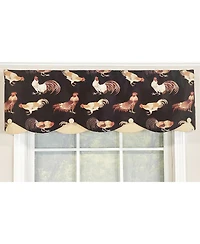 Cockadoodle Petticoat 3" Rod Pocket Window Valance 50" x 15" Black by Rlf Home