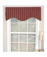 Rlf Home Gabriel Check Cornice 100% Cotton with Fully Lined 3" Rod Pocket Valnance for Windows 50" x 17" Grape