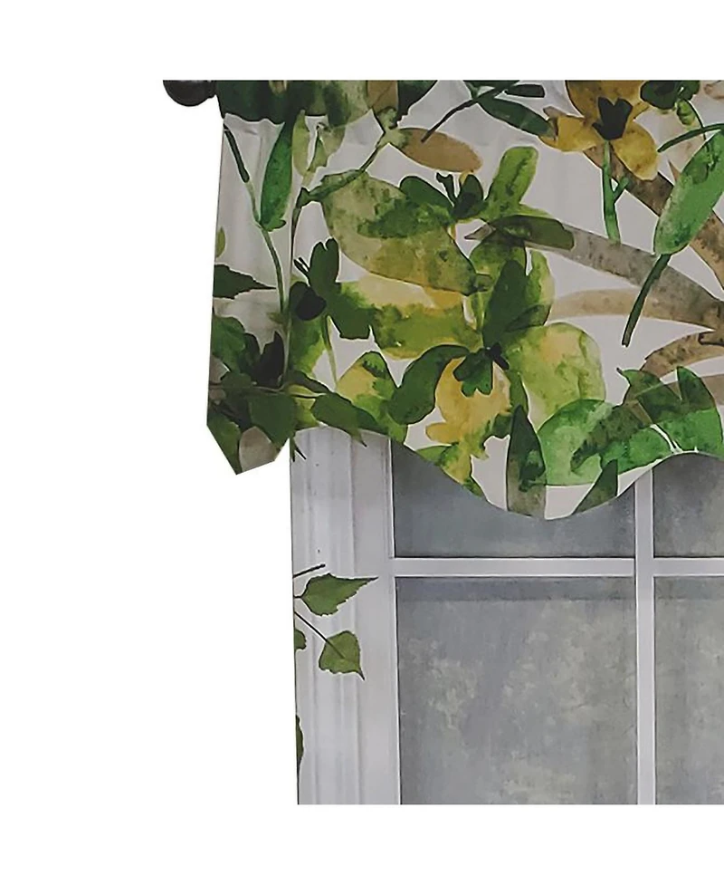 Rlf Home Jungla Regal 100% Cotton with Fully Lined 3" Rod Pocket Valnance for Windows 50" x 17" Forest
