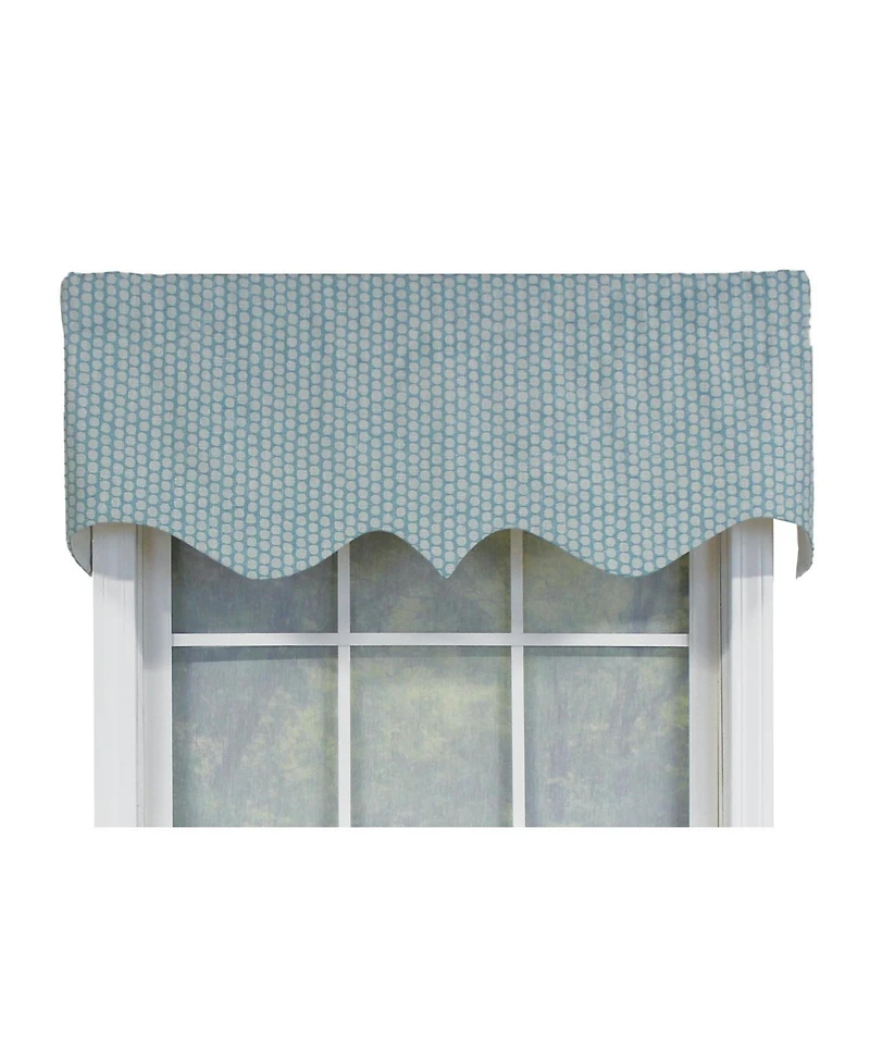 Rlf Home Circles Regal 100% Cotton with Fully Lined 3" Rod Pocket Valnance for Windows 50" x 17" Spa