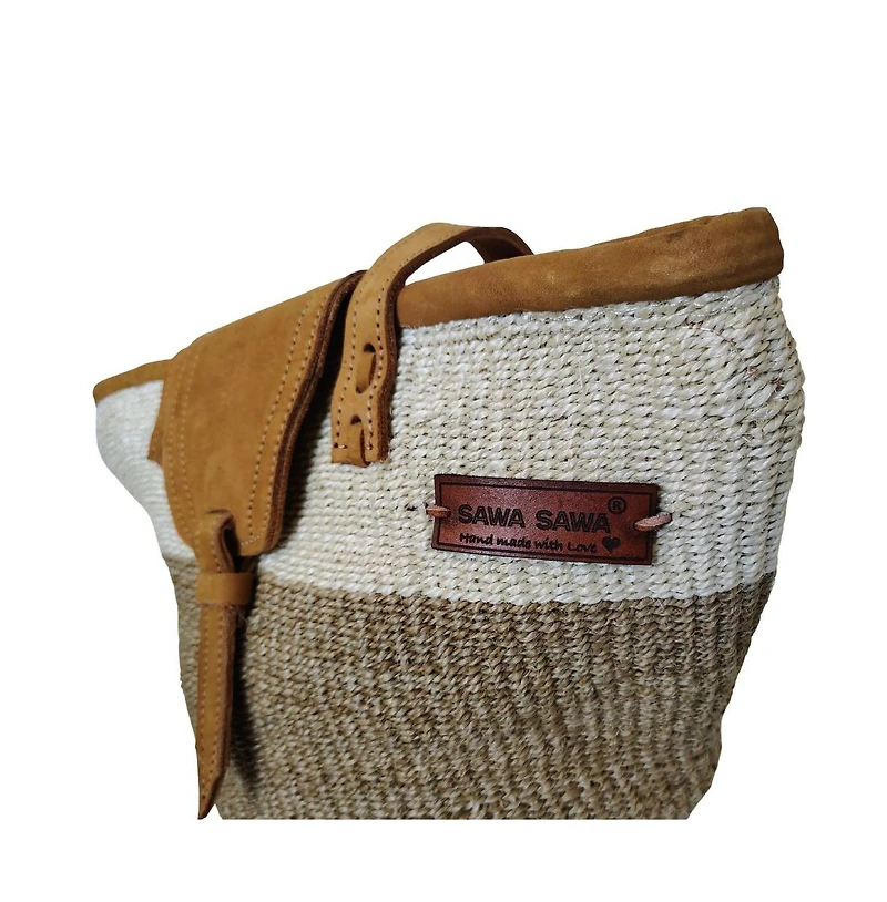 Peaceful Life Handmade Medium Sisal Basket Tote Bag