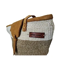 Peaceful Life Handmade Medium Sisal Basket Tote Bag