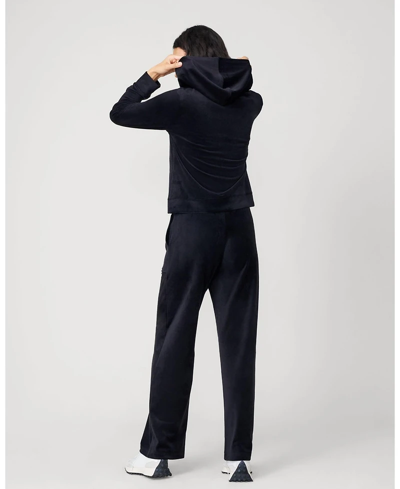 Cable & Gauge Women's Ruched Zip-Up Velour Set