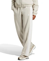 adidas Women's Essentials Three Stripes Fleece Open Hem Pants