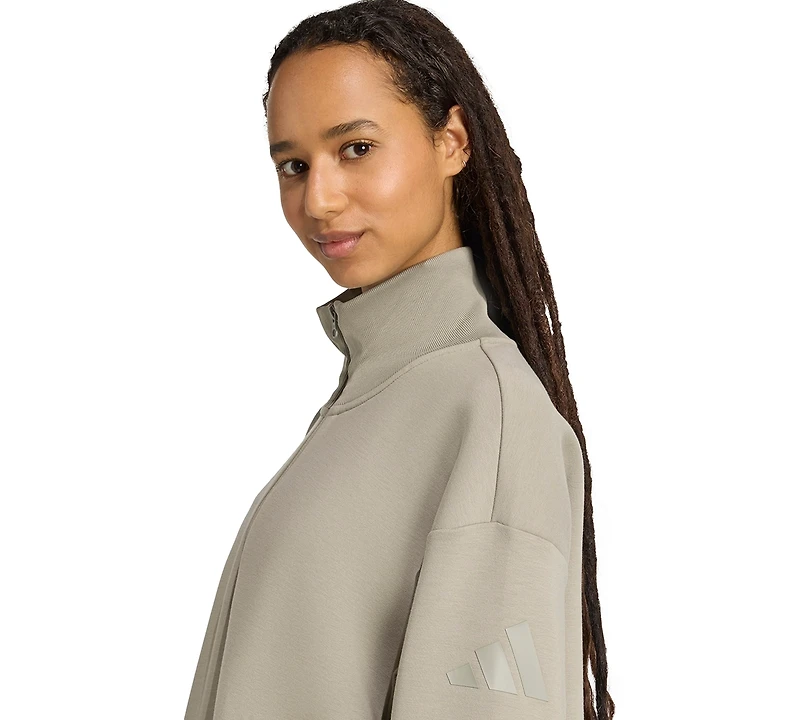 adidas Women's Open Hem Quarter Zip Sweatshirt