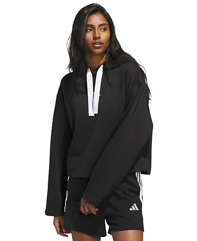 adidas Women's Fleece 3-Stripes Loose-Fit Hoodie