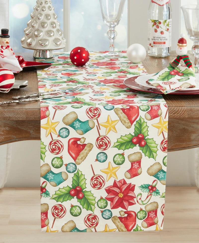 Saro Lifestyle Christmas Table Runner, 14" x 72"