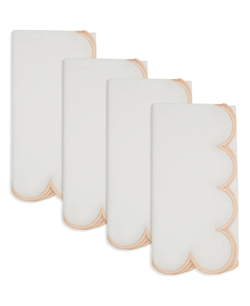 Saro Lifestyle Scalloped Hem Napkin, Set of 4