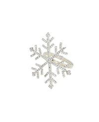 Saro Lifestyle Beaded Snowflake Napkin Ring, Set of 4