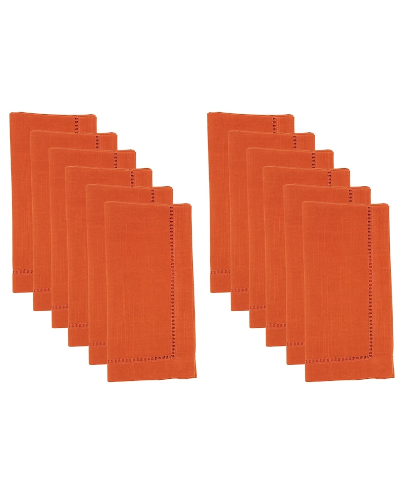Saro Lifestyle Hemstitched Border Dinner Napkin, Set of 12