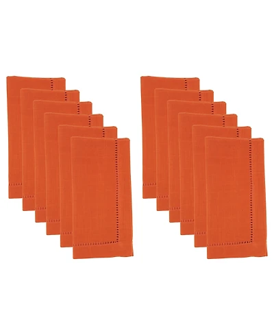 Saro Lifestyle Hemstitched Border Dinner Napkin, Set of 12
