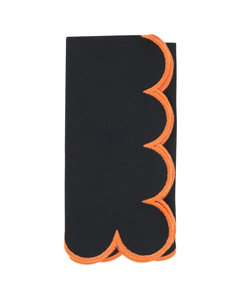 Saro Lifestyle Sweet Edge Scalloped Napkin, Set of 4