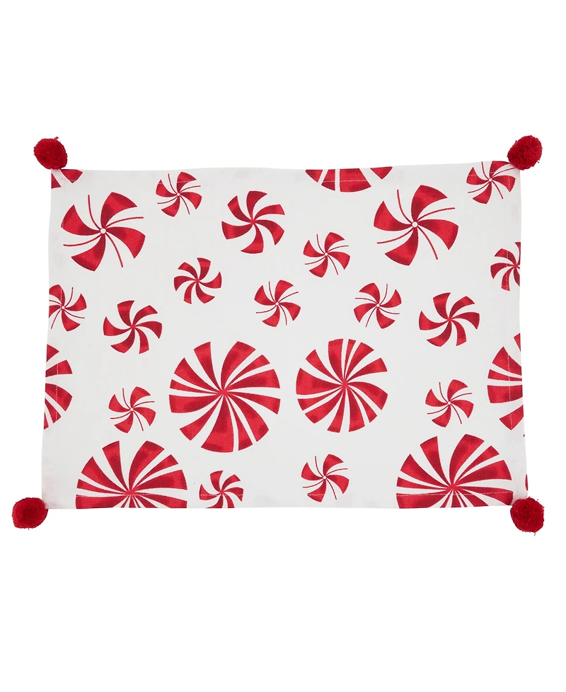 Saro Lifestyle Peppermints Placemat, Set of 4