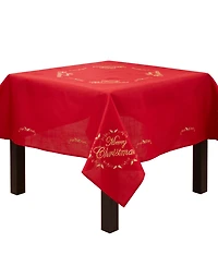 Saro Lifestyle Merry Christmas Embroidered Design Tablecloth