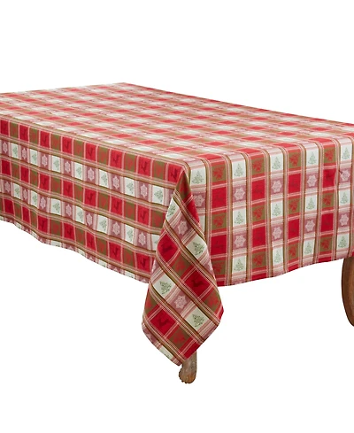 Saro Lifestyle Plaid Jacquard Christmas Tablecloth