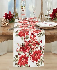 Saro Lifestyle Poinsettia Table Runner