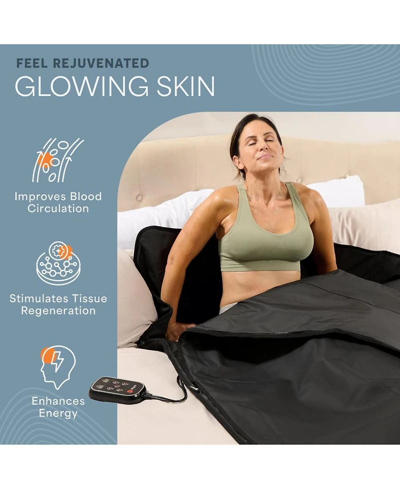 Lifepro RejuvaWrap Infrared Sauna Blanket – Portable Far Infrared Home Sauna for Detox, Muscle Recovery & Relaxation with Adjustable Heat Setti