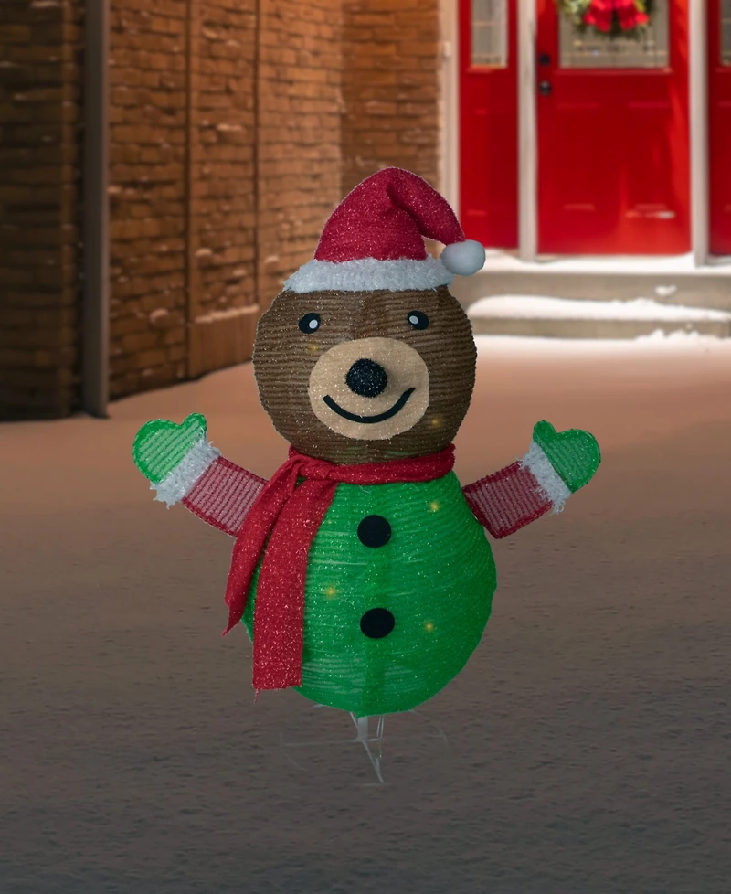 Northlight 25" Pop-up Bear Wearing Santa Hat Outdoor Christmas Decoration