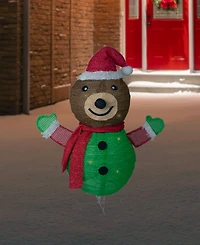 Northlight 25" Pop-up Bear Wearing Santa Hat Outdoor Christmas Decoration