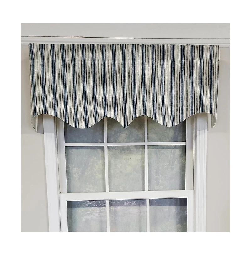 Rlf Home Luxurious Modern Design Classic Brunswick Stripe Regal Style Window Valance 50" x 17