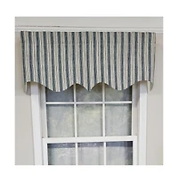 Rlf Home Luxurious Modern Design Classic Brunswick Stripe Regal Style Window Valance 50" x 17