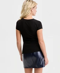 Guess Women's Passion Blue Triangle Graphic T-Shirt