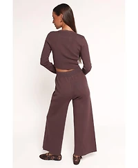 Petal and Pup Women's Ayers Long Sleeve Set - Chocolate Brown