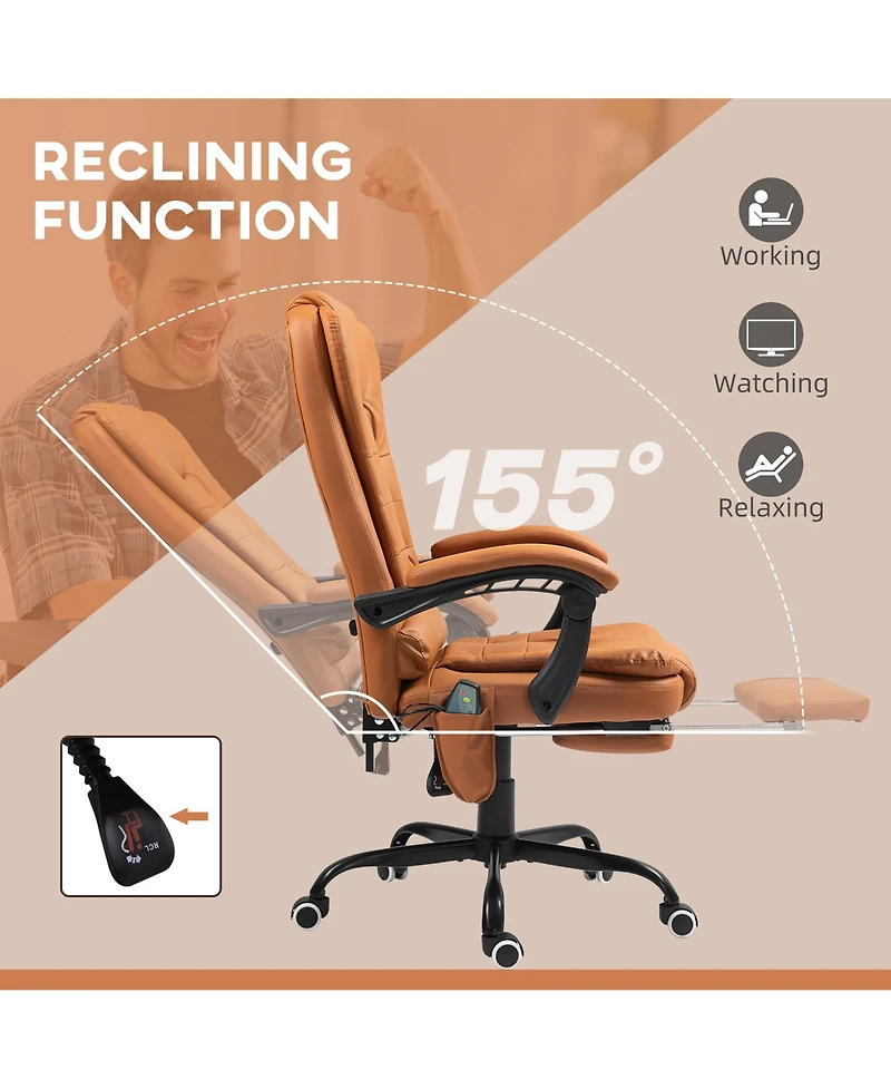 Vinsetto 7-Point Vibrating Massage Office Chair with High Back