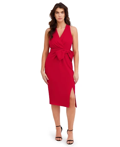 London Times Women's Side Bow Detail Dress