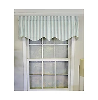 Rlf Home Candy Stripe Regal 3" Rod Pocket Lining Luxurious and Elegant Window Treatment Valance 50" x 17" Spa