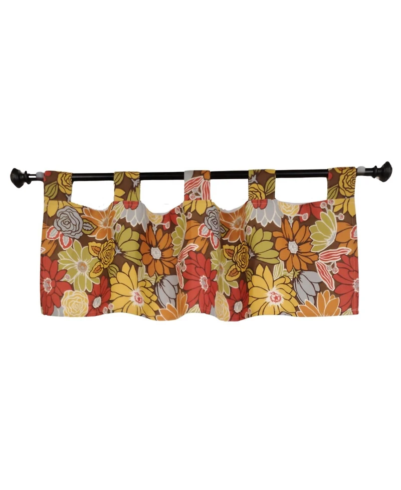 Rlf Home 4" Top Tab High Quality Fabric Flormania Tab Valance for Windows 50" x 16" Multi