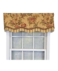 Rlf Home 100% Cotton Dewsbury Glory Fully lined Windows Rod Pocket Valance 50" x 16" Beige