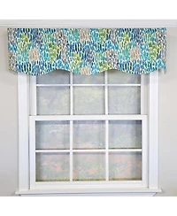 Rlf Home 100% Cotton Dazzle Provance With Poly/Cotton Ivory lining Rod Pocket Valance 50" x 17" Blue