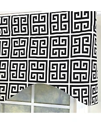 Rlf Home 100% Cotton Tower Cornice With Poly/Cotton Ivory lining Rod Pocket Valance 50" x 17" Black