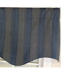 Rlf Home 100% Cotton Bronte Regal With Poly/Cotton Ivory lining Rod Pocket Valance 50" x 16" Navy
