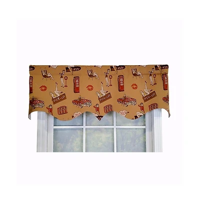 Rlf Home Modern Design Classic Pin-Up Regal Style Window Valance 50" x 17" Light Oak