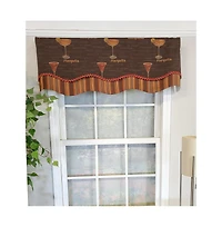 Rlf Home Martini Glory 3" Rod Pocket Lining Luxurious and Elegant Window Treatment Valance 50" x 16" Oakwood