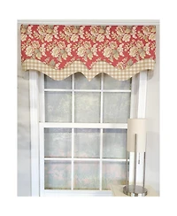 Rlf Home 3" Rod Pocket High Quality Fabric Basili D-Regal Valance for Windows 50" x 17" Red