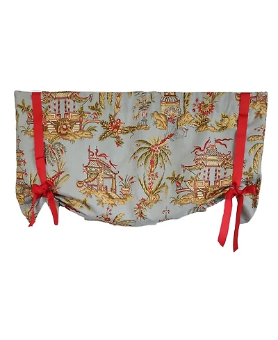 Rlf Home 3" Rod Pocket High Quality Fabric Yang Tie-Up Valance for Windows 50" x 24" Multi