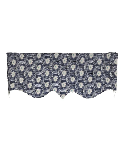 Rlf Home 3" Rod Pocket High Quality Fabric Jerin Regal Valance for Windows 50" x 17" Navy