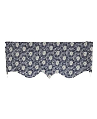 Rlf Home 3" Rod Pocket High Quality Fabric Jerin Regal Valance for Windows 50" x 17" Navy