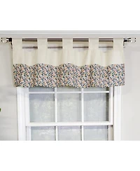 Rlf Home 4" Top Tab High Quality Fabric Petite flower Tab Valance for Windows 50" x 15" Multi