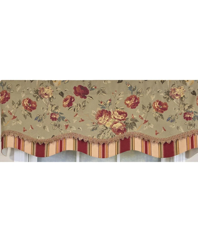 Rlf Home 100% Cotton Lymington Glory Fully lined Windows Rod Pocket Valance 50" x 16" Green