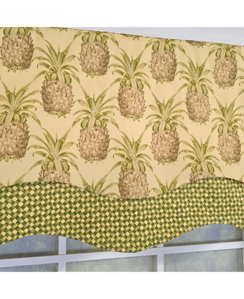 Rlf Home 100% Cotton Kingston Glory Fully lined Windows Rod Pocket Valance 50" x 16" Yellow
