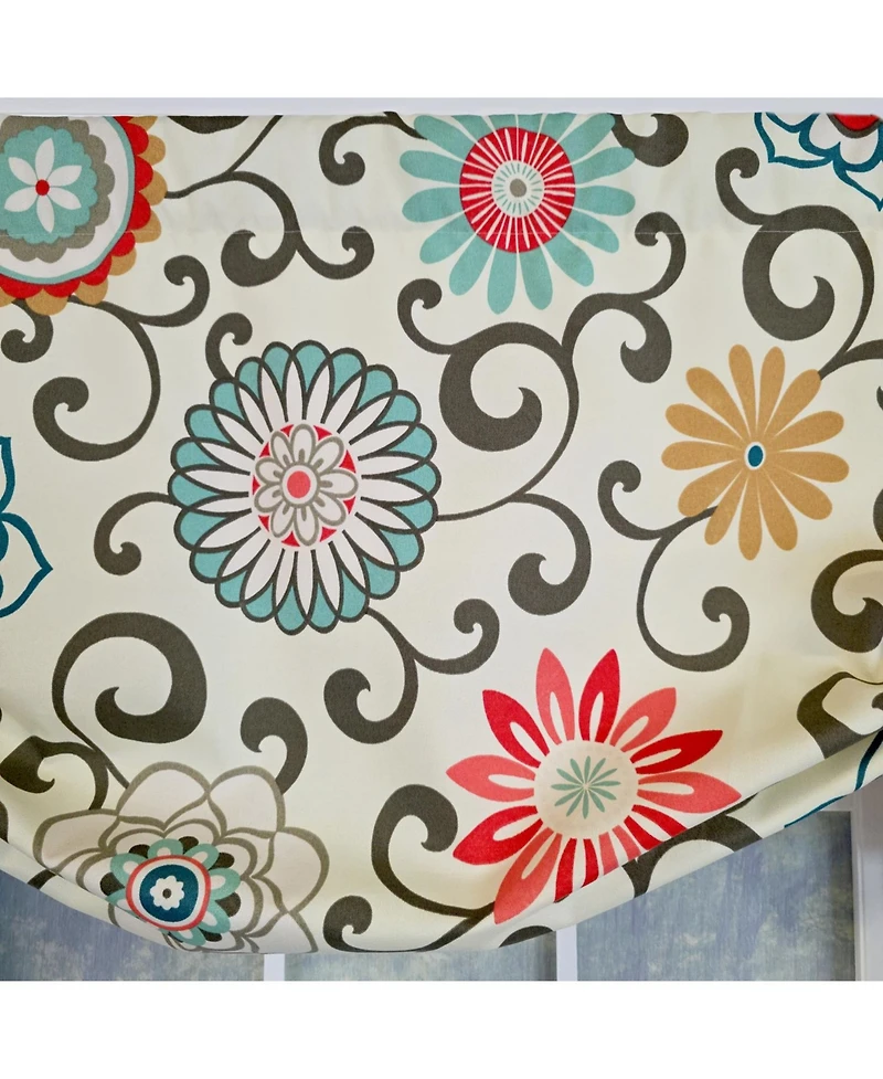 Rlf Home 100% Cotton Monterrey Tie-Up Fully lined Windows Rod Pocket Valance 50" x 23" Cream