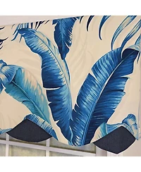 Rlf Home 100% Cotton Plantain Petticoat Fully lined Windows Rod Pocket Valance 50" x 15" Navy