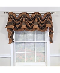 Rlf Home 100% PolyesterPascal 3-s Victory Swag Unlined Windows Tab Top Valance 60" x 25" Brown