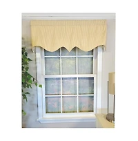 Rlf Home Pin Stripe Regal 3" Rod Pocket Lining Luxurious and Elegant Window Treatment Valance 50" x 17" Yellow