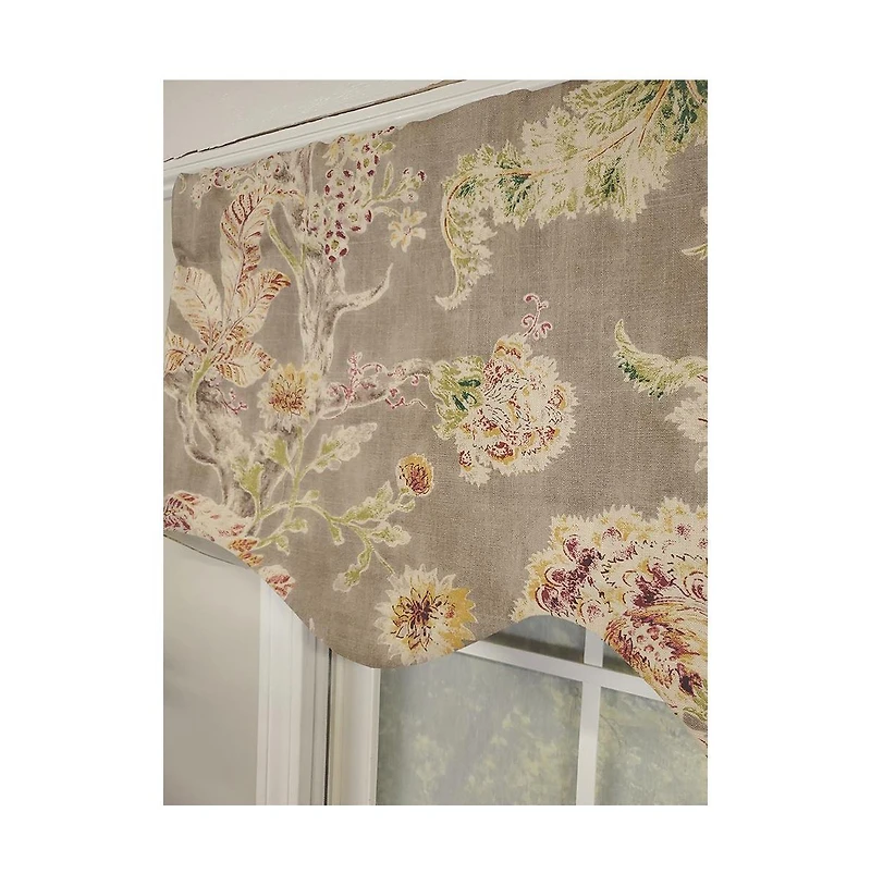 Rlf Home Monte Cristo Provance 3" Rod Pocket Lining Luxurious and Elegant Window Treatment Valance 50" x 15" Gray